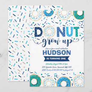 Donut Invitation Anniversaire Donut Grow Up Party