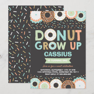 Donut Invitation Anniversaire Donut Grow Up Party