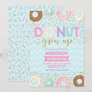 Donut Invitation Anniversaire Donut Grow Up Party