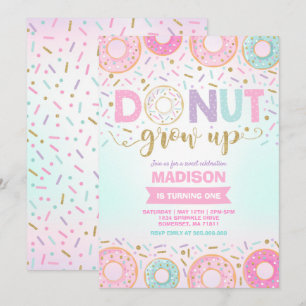 Donut Invitation Anniversaire Donut Grow Up Party