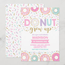 Donut Invitation Anniversaire Donut Grow Up Party