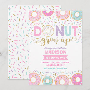 Donut Invitation Anniversaire Donut Grow Up Party