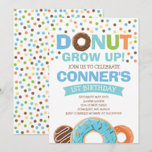 Donut Invitation Anniversaire Donut Grow Up Party
