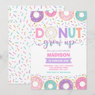 Donut Invitation Anniversaire Donut Grow Up Party