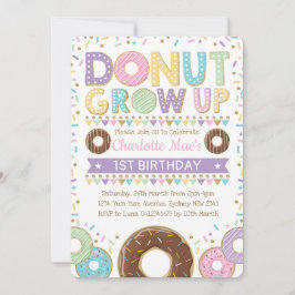 Donut Invitation Doughnut Birthday Party Pink Gold Einladung