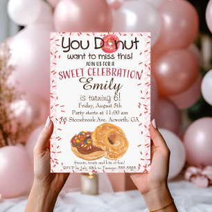 Donut Invitation Fête Anniversaire Donut Veut Manq