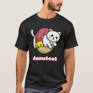 Donut-Katze Casual Grafik T-Shirt