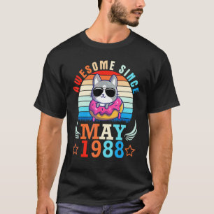 Donut Katze Großartig Seit Mai 1988 Alles Gute Zum T-Shirt