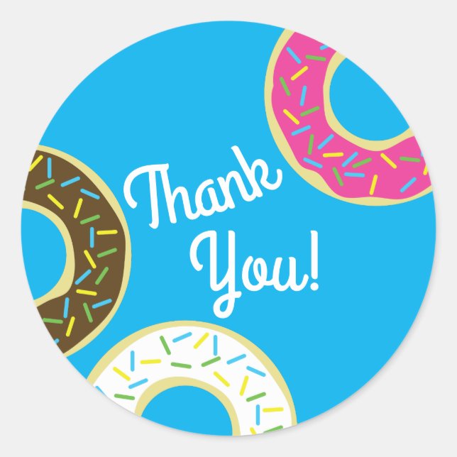 Donut Kindergeburtstag Party Runder Aufkleber (Vorderseite)