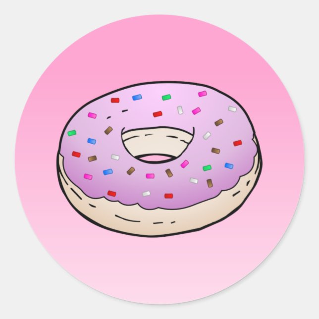 Donut Klassischer Rund Aufkleber (Vorderseite)