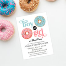 Donut Know Boy or Girl Genre Reveillez Invitation