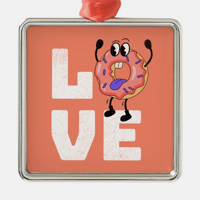 Donut Liebe Ornament Aus Metall (Vorne)