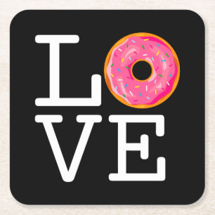 Donut Liebe Rechteckiger Pappuntersetzer