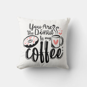 Donut-Liebhaber Kaffee Schwarz Weiß Mr & Mrs. Hoch Kissen