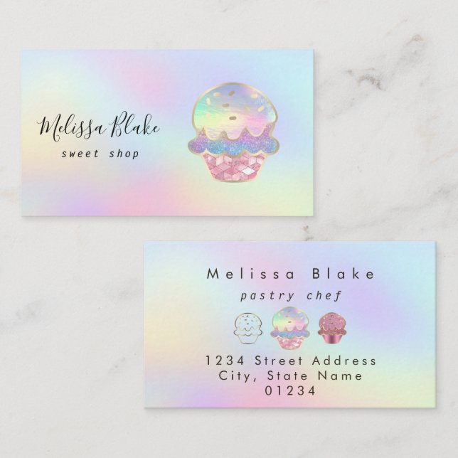 donut logo pastel colors background visitenkarte (Vorne/Hinten)