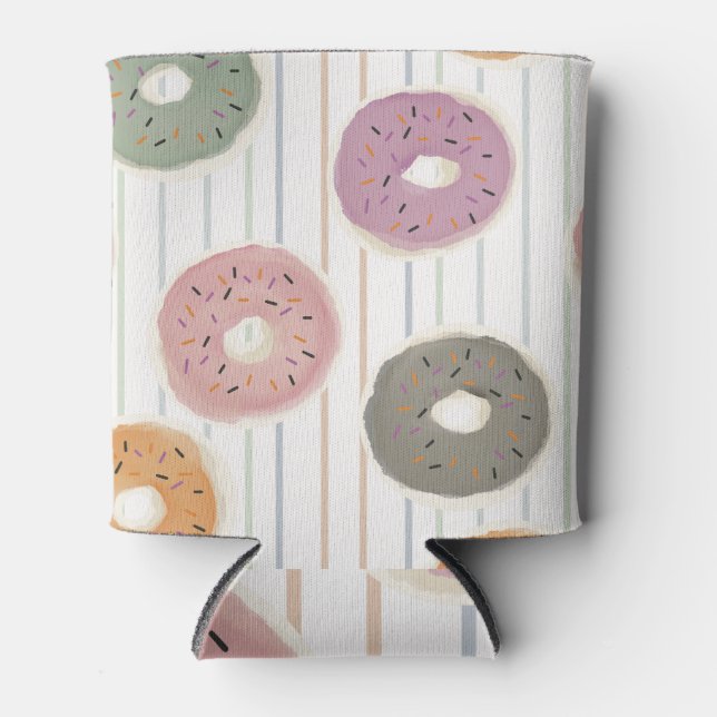 Donut Lover Muster - Pastellfarben, Sprinkles & St Dosenkühler (Vorderseite)
