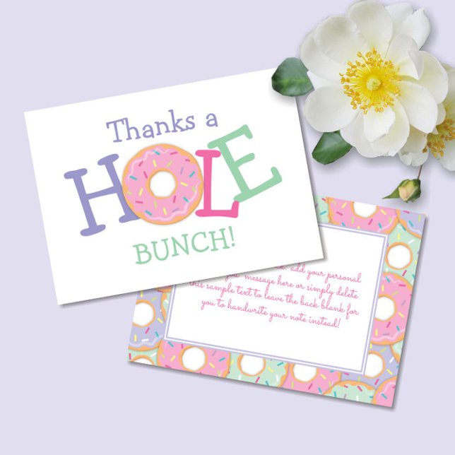 Donut Merci une Hole Bunle Remercier Carte Note (Thanks a Hole Bunch Thank You Note Card)