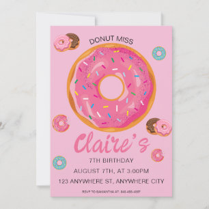 Donut Miss Anniversaire Fête Invitation