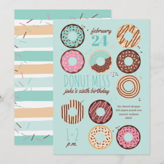 Donut Miss Boy's Donut Anniversaire Invitation