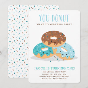 Donut Miss Cet anniversaire amusant Invitation ble