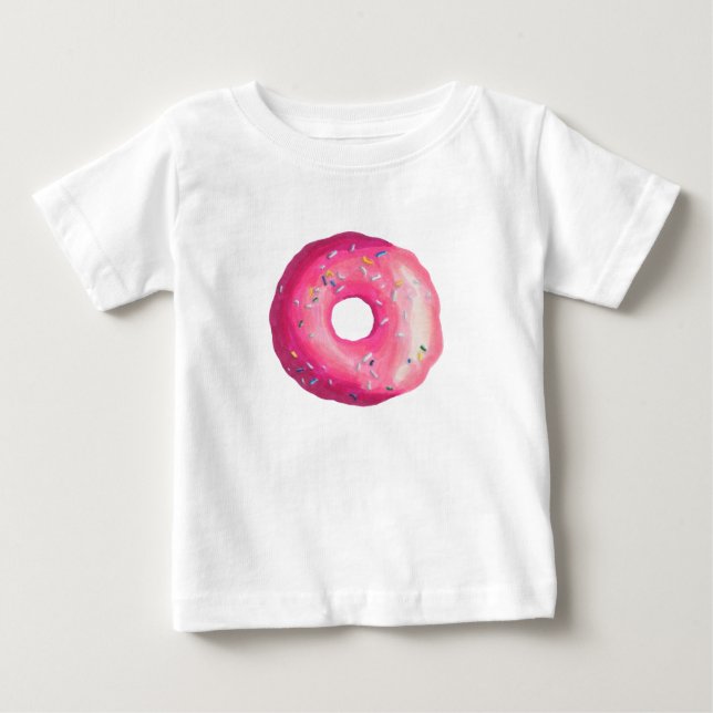 Donut mit rosa Zuckerguss und Sprinklen Baby T-shirt (Vorderseite)