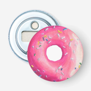 Donut mit rosa Zuckerguss und Sprinklen Flaschenöffner