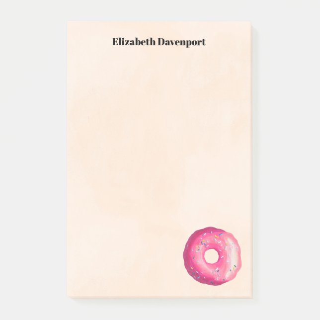 Donut mit rosa Zuckerguss und Sprinklen Personalis Post-it Klebezettel (Vorderseite)
