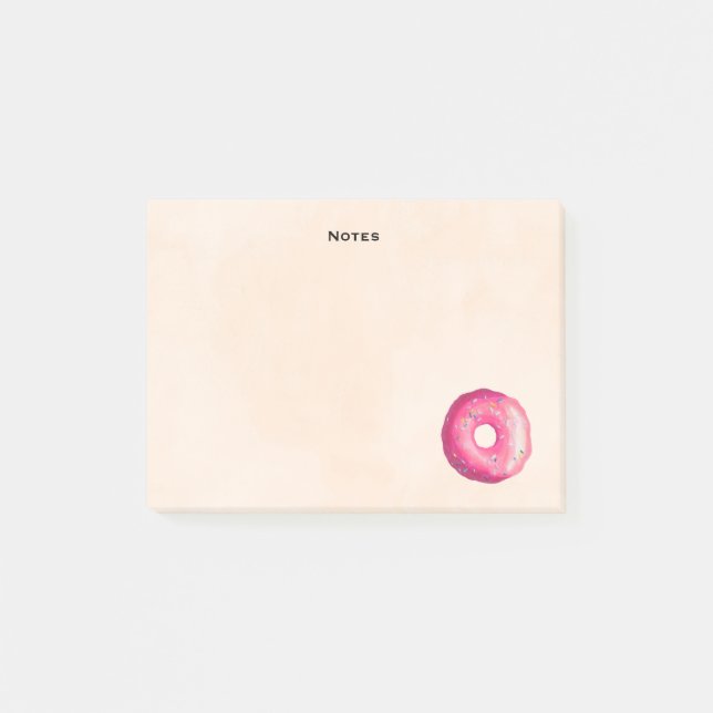 Donut mit rosa Zuckerguss und Sprinklen Post-it Klebezettel (Vorderseite)