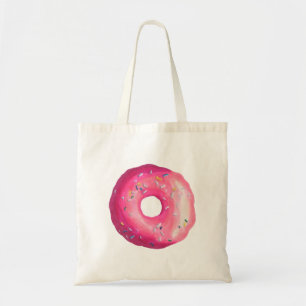 Donut mit rosa Zuckerguss und Sprinklen Tragetasche