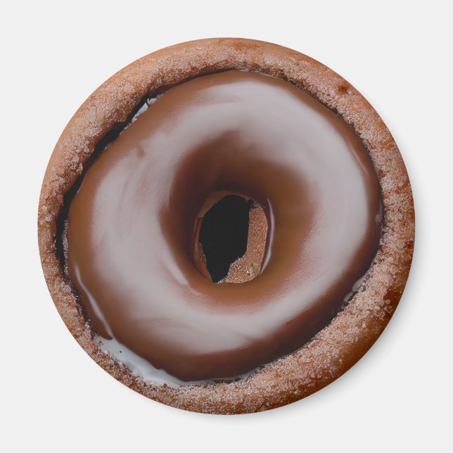 Donut mit Schokolade-Zuckerguss Magnet (Vorne)