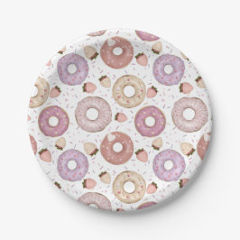 Donut mit Sprinklen farbenfroher Geburtstag Pappteller