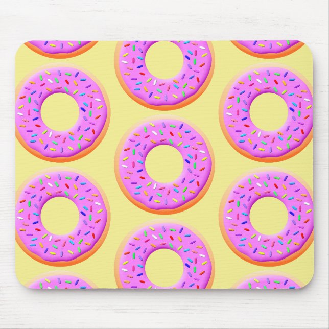 Donut mit Sprinklen Zeichnend Muster Mousepad (Vorne)