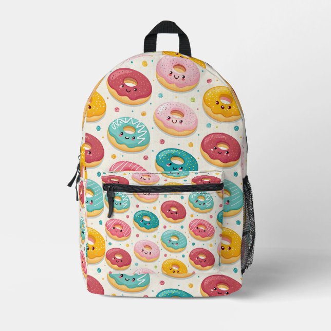 Donut-Muster Bedruckter Rucksack (Vorderseite)
