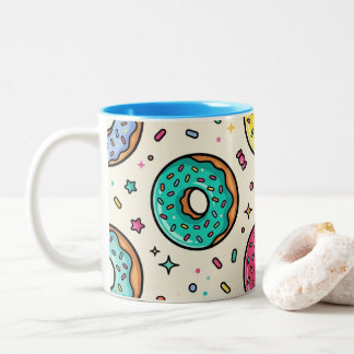Donut-Muster-Kaffeetasse Zweifarbige Tasse