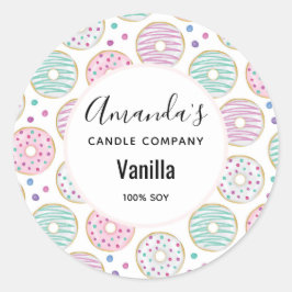 Donut Muster Niedliche Candle Business Runder Aufkleber