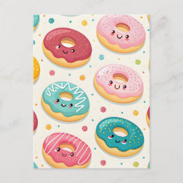 Donut-Muster Postkarte