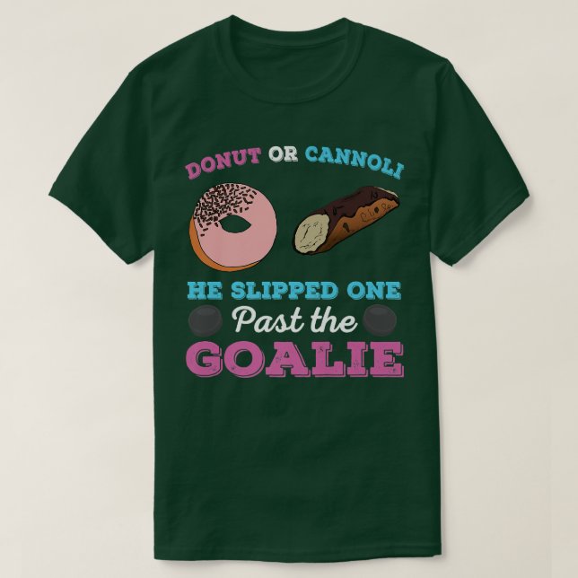 Donut oder Cannoli Funny Gender Reveal Schwangersc T-Shirt (Design vorne)