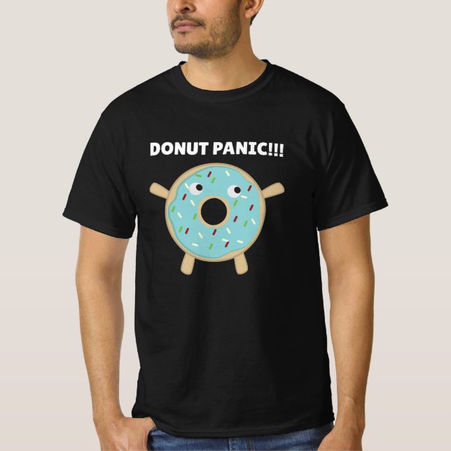 Donut Panik - Funny Puff mit Donuts T-Shirt (Vorderseite)