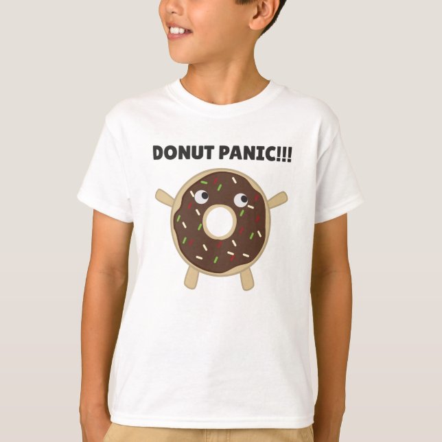 Donut Panik - Funny Puff mit Donuts T-Shirt (Vorderseite)