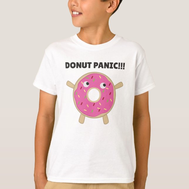 Donut Panik - Funny Puff mit Donuts T-Shirt (Vorderseite)