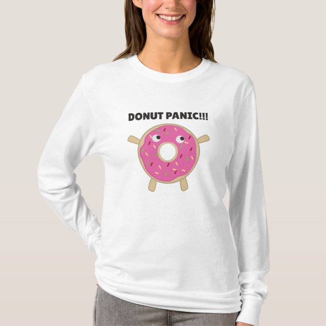 Donut Panik - Funny Puff mit Donuts T-Shirt (Vorderseite)