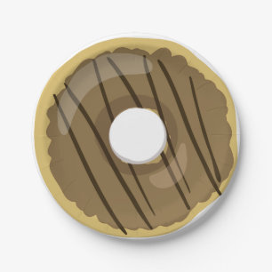 Donut Paper Tellers Brown Chocolate Doughnut Party Pappteller