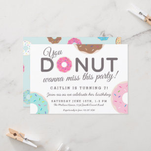 Donut-Party Einladungen   Donut Birthday Party
