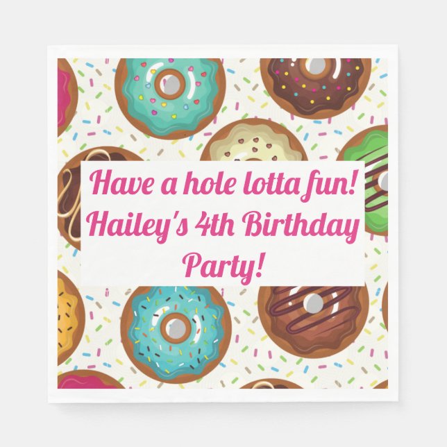 Donut Party Personalisiert Napkins Serviette (Vorderseite)