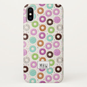 Donut Pattern benutzerdefinierte Monogramm-Telefon title_seo2