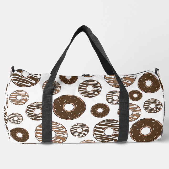 Donut Pattern, Chocolate Donuts, Karamel Donuts Duffle Bag (Vorderseite)
