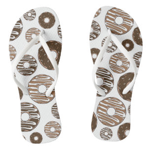 Donut Pattern, Chocolate Donuts, Karamel Donuts Flip Flops