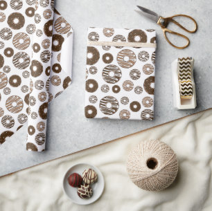Donut Pattern, Chocolate Donuts, Karamel Donuts Geschenkpapier