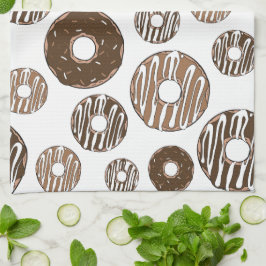 Donut Pattern, Chocolate Donuts, Karamel Donuts Geschirrtuch