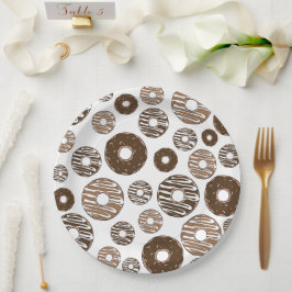 Donut Pattern, Chocolate Donuts, Karamel Donuts Pappteller
